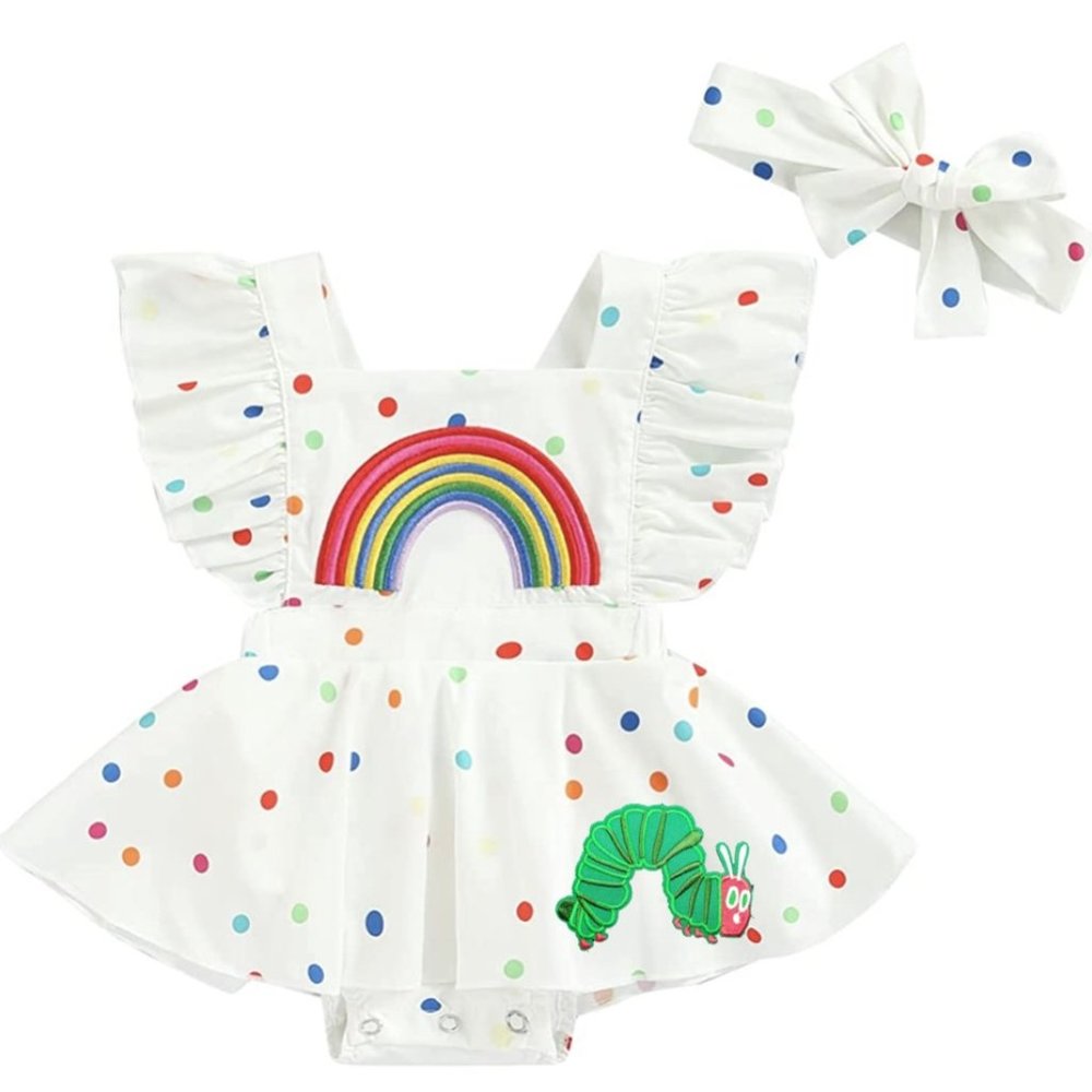 The Very Hungry Caterpillar Dress Smash Cake Birthday Outfit Clothes romper